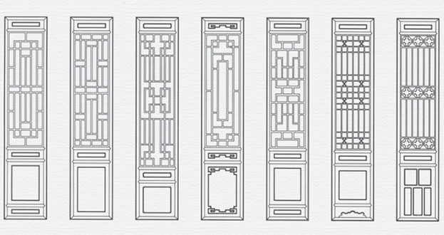 恒山常用中式仿古花窗图案隔断设计图